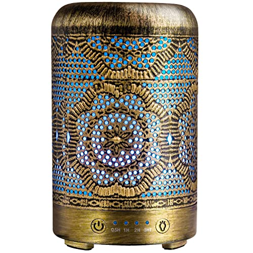 Difusor de aceites Esenciales Vintage | Metal | 100 ml 7 Colores LED