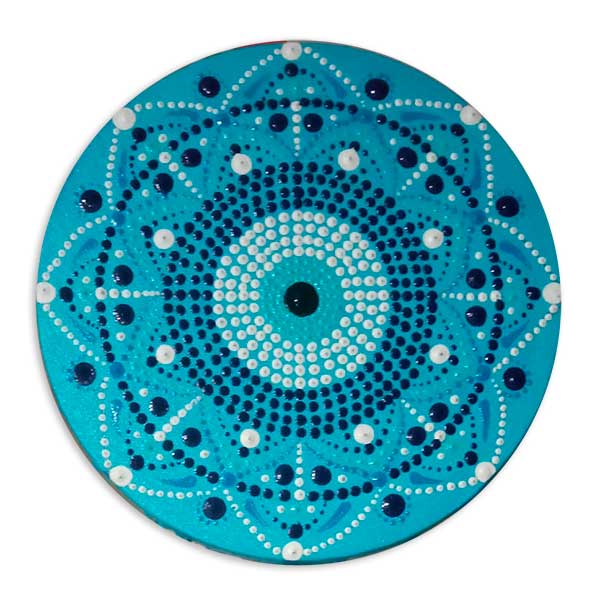 Cuadro Puntillismo Mandala Azul