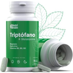 Triptófano Natural con Melatonina | NutriBrain | 70 cápsulas